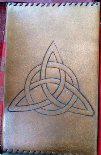 Celtic Trinity Knot Leather sleeved book